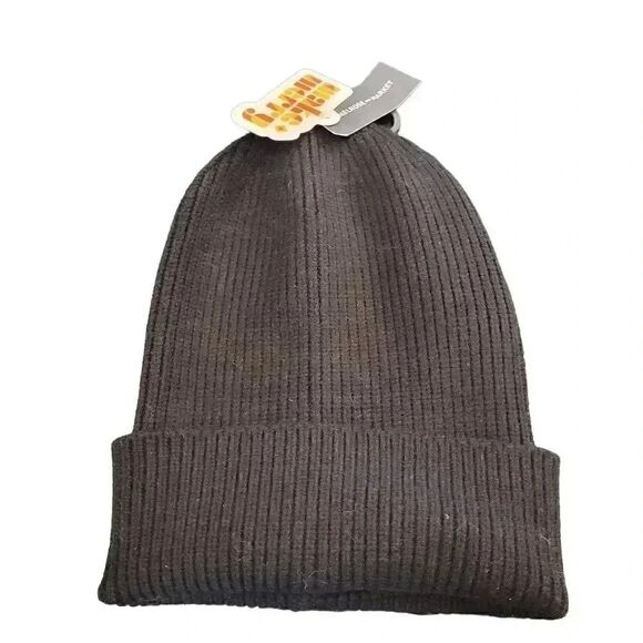 Melrose and Market Adult Unisex Black Ribbed Knit Beanie NWT NEW sz OS - Picture 1 of 6